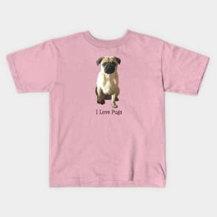 I Love Pugs Kids T-Shirt